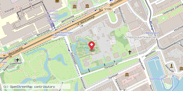 Een kaart met de locatie van Minibieb Bibliotheek Rotterdam: Tuin Schoonoord