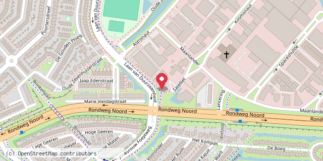 Een kaart met de locatie van Minibieb Boogh