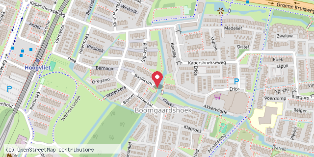 Een kaart met de locatie van Minibieb Boomgaardshoek