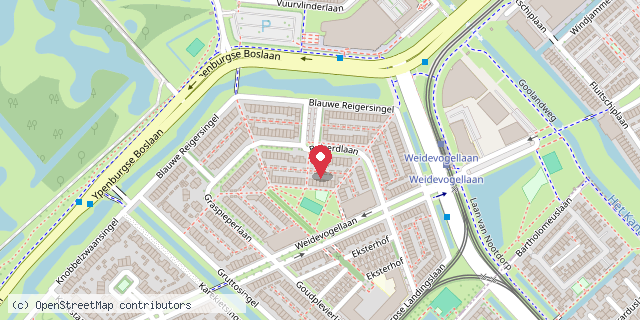 Een kaart met de locatie van Minibieb buizerdlaan