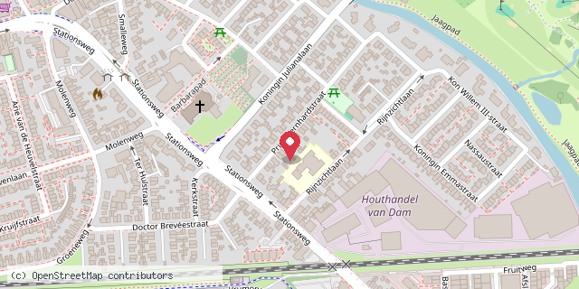 Een kaart met de locatie van Minibieb Bunnik