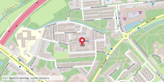 Een kaart met de locatie van Minibieb Componistenwijk Zeist