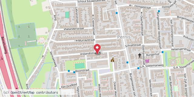 Een kaart met de locatie van Minibieb Cremerstraat