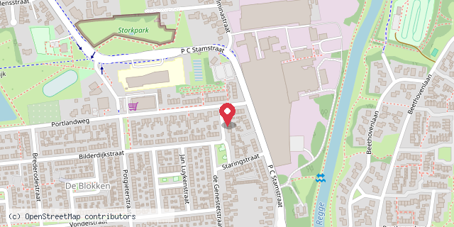 Een kaart met de locatie van Minibieb de Boekhoek