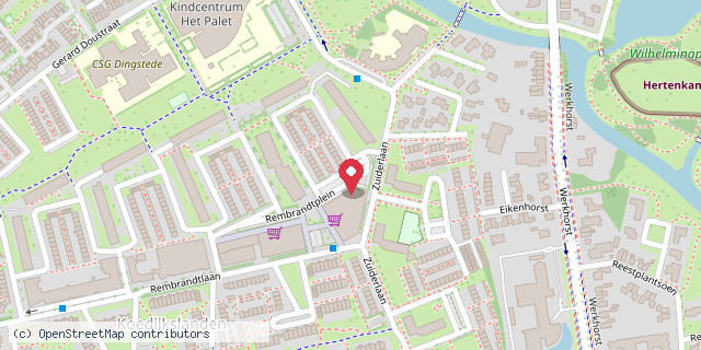 Een kaart met de locatie van Minibieb De Koeberg