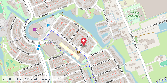 Een kaart met de locatie van Minibieb Delfgauw