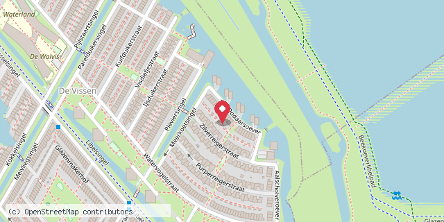 Een kaart met de locatie van Minibieb Dodaarsoever