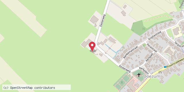 Een kaart met de locatie van Minibieb Doezum