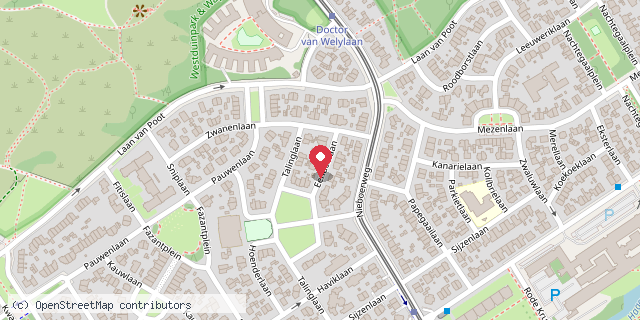 Een kaart met de locatie van Minibieb Eendenlaan