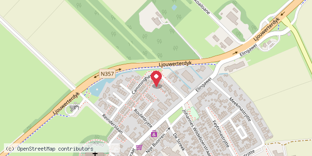 Een kaart met de locatie van Minibieb Ferwert