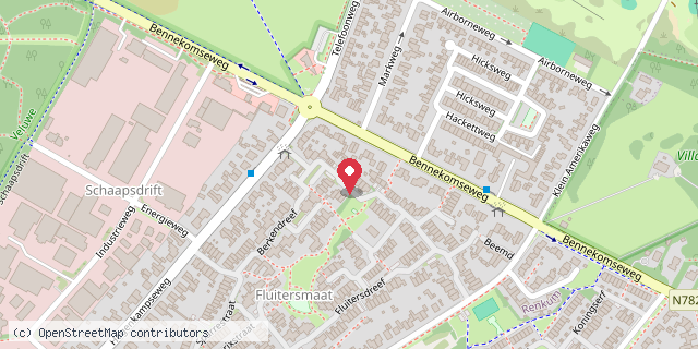 Een kaart met de locatie van Minibieb Fluitersmaat