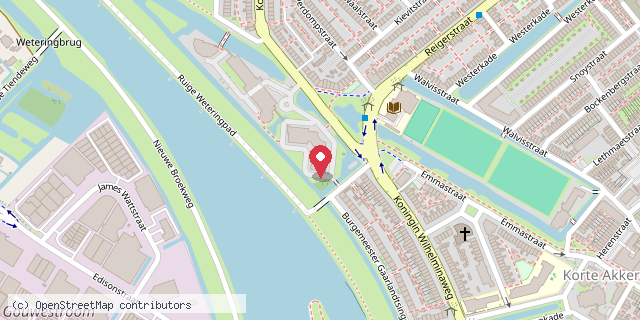 Een kaart met de locatie van Minibieb Gouda