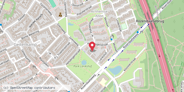 Een kaart met de locatie van minibieb helsdingenstraat