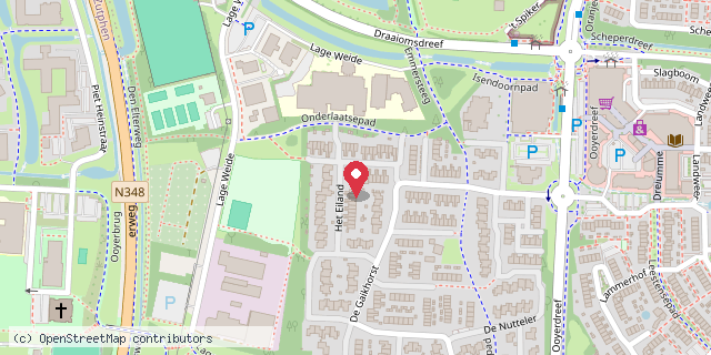 Een kaart met de locatie van Minibieb Het Eiland in Warnsveld