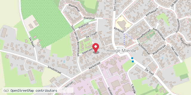Een kaart met de locatie van Minibieb Hooge Mierde