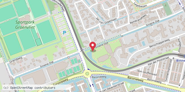 Een kaart met de locatie van Minibieb Hooghe Camp tuin