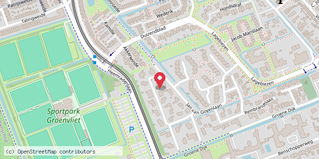 Een kaart met de locatie van Minibieb IJsselstein