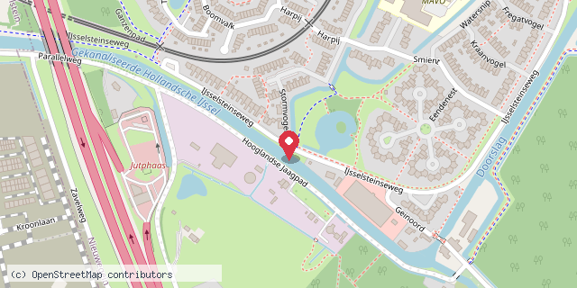Een kaart met de locatie van Minibieb IJsselsteinseweg