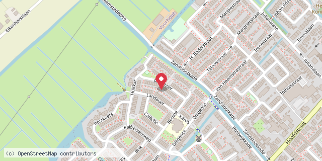 Een kaart met de locatie van Minibieb in de Speeltuin van de Jan Plezier