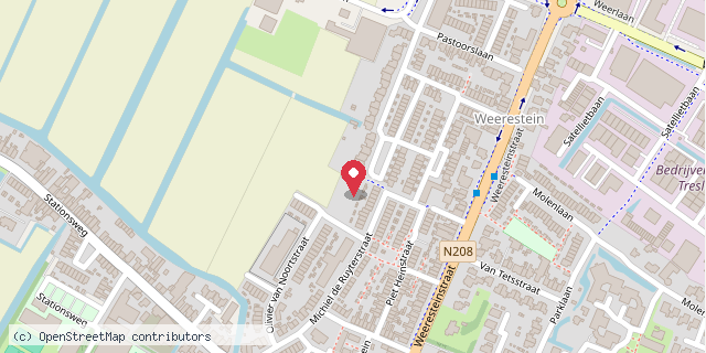 Een kaart met de locatie van Minibieb in Speeltuin Weerestein
