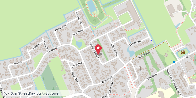 Een kaart met de locatie van Minibieb Johanneswald
