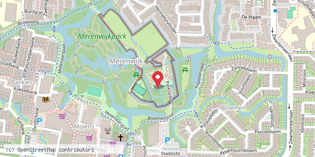 Een kaart met de locatie van Minibieb Kinderboerderij Merenwijk