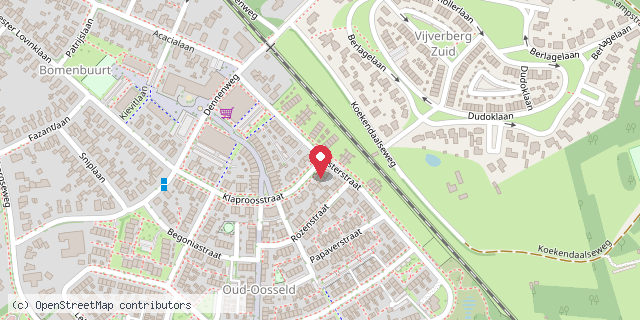 Een kaart met de locatie van Minibieb Klaproos