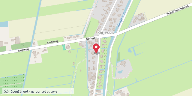Een kaart met de locatie van Minibieb Korteraar