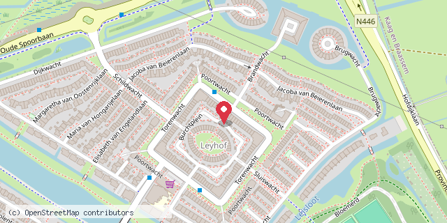 Een kaart met de locatie van Minibieb Leyhof