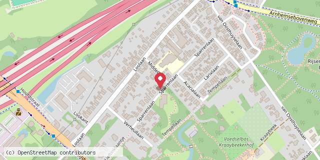 Een kaart met de locatie van Minibieb Middellaan Driebergen