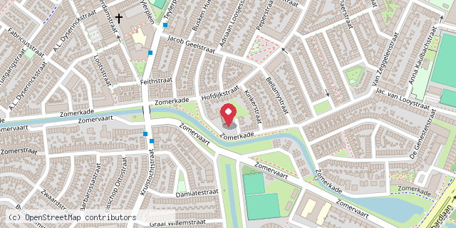 Een kaart met de locatie van Minibieb Oosterkerk Haarlem-Oost
