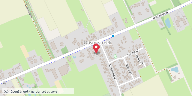 Een kaart met de locatie van Minibieb Oosterstreek