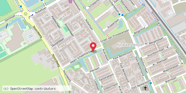 Een kaart met de locatie van Minibieb Pijnacker-Noord