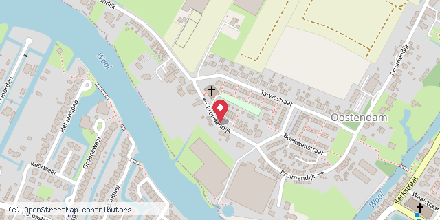 Een kaart met de locatie van Minibieb Pruimendijk