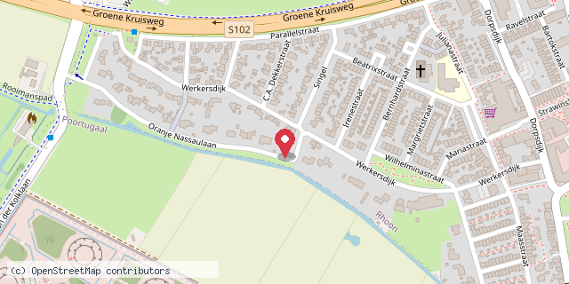 Een kaart met de locatie van Minibieb Rhoon