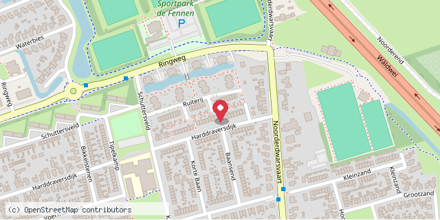 Een kaart met de locatie van Minibieb Ruiterij
