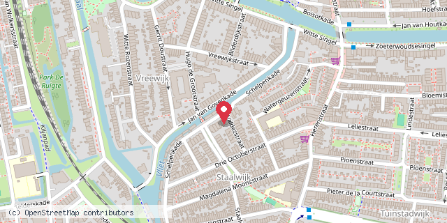 Een kaart met de locatie van minibieb Schelpenkade