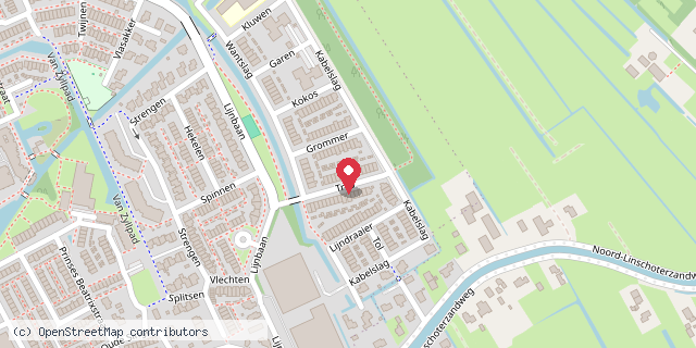Een kaart met de locatie van Minibieb Tros 13