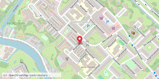 Een kaart met de locatie van Minibieb Utrecht