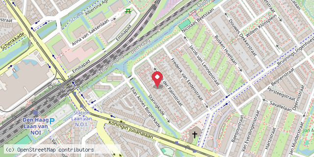 Een kaart met de locatie van MiniBieb Van der Palmstraat 83 Voorburg