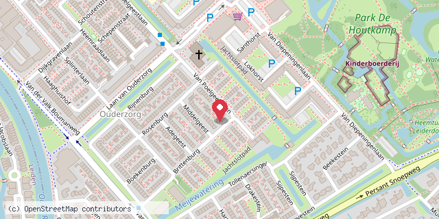 Een kaart met de locatie van Minibieb Van Poelgeestlaan