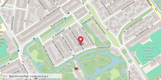 Een kaart met de locatie van MiniBieb Van Tedingerbrouckstraat