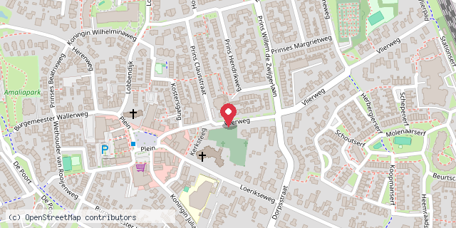 Een kaart met de locatie van Minibieb Vlierweg