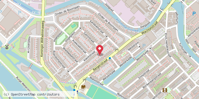 Een kaart met de locatie van Minibieb Vogelbuurt
