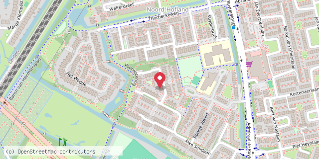 Een kaart met de locatie van Minibieb Voorschoten