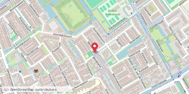 Een kaart met de locatie van Minibieb Weideland