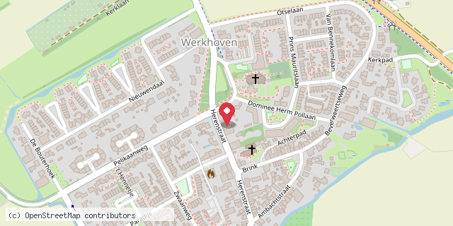 Een kaart met de locatie van Minibieb Werkhoven