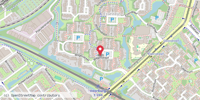 Een kaart met de locatie van Minibieb Wilgendreef