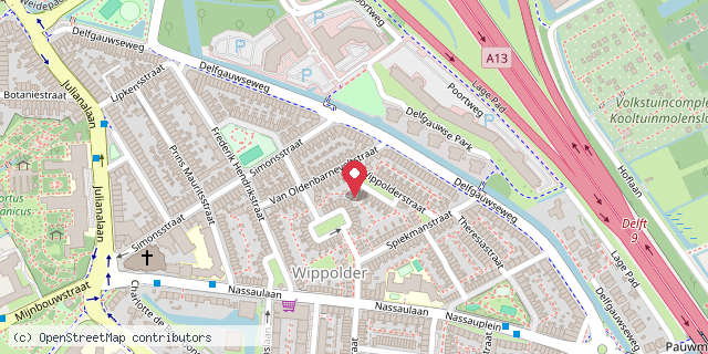 Een kaart met de locatie van Minibieb Wippolder