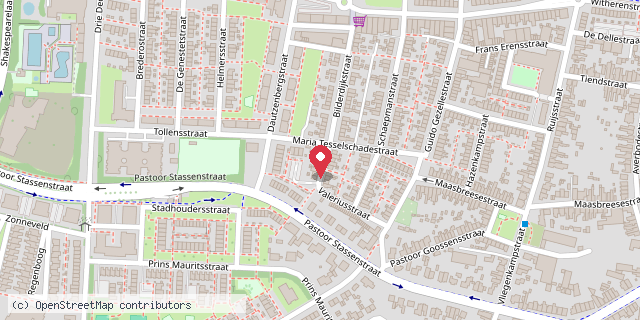 Een kaart met de locatie van Minnie mause